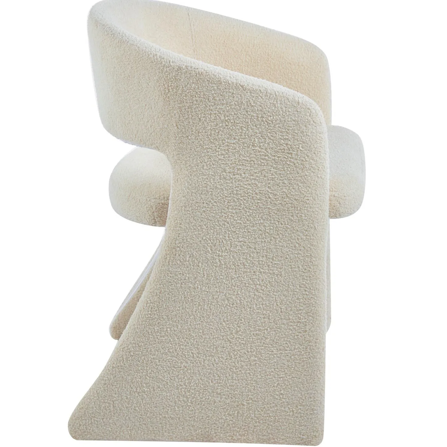 Lot de 6 chaises design Tootsie Tissu bouclette Crème
