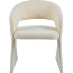 Lot de 6 chaises design Tootsie Tissu bouclette Crème