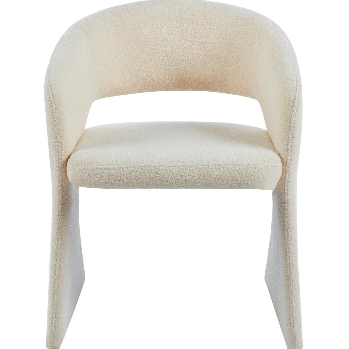 Lot de 6 chaises design Tootsie Tissu bouclette Crème