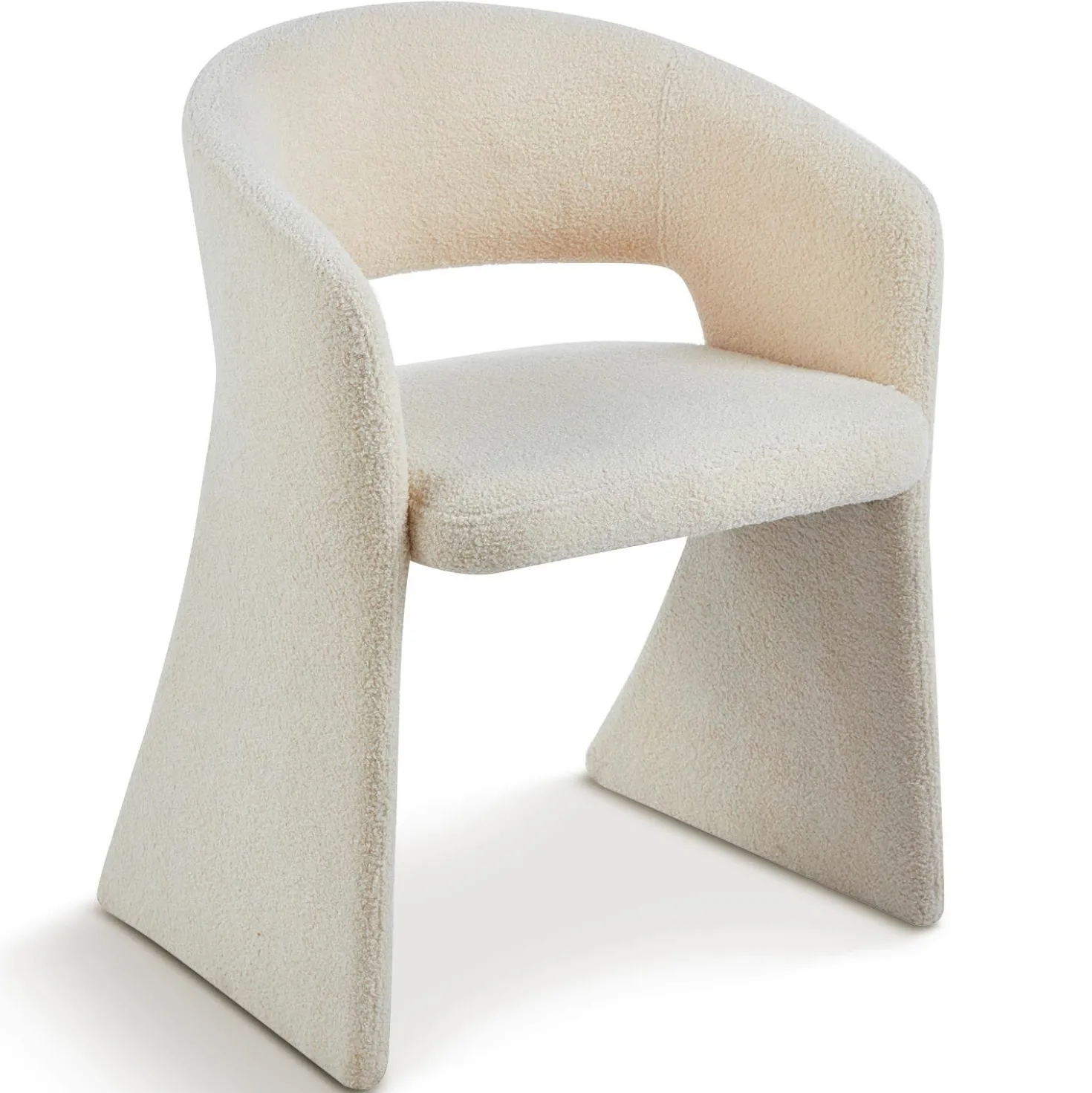 Lot de 6 chaises design Tootsie Tissu bouclette Crème