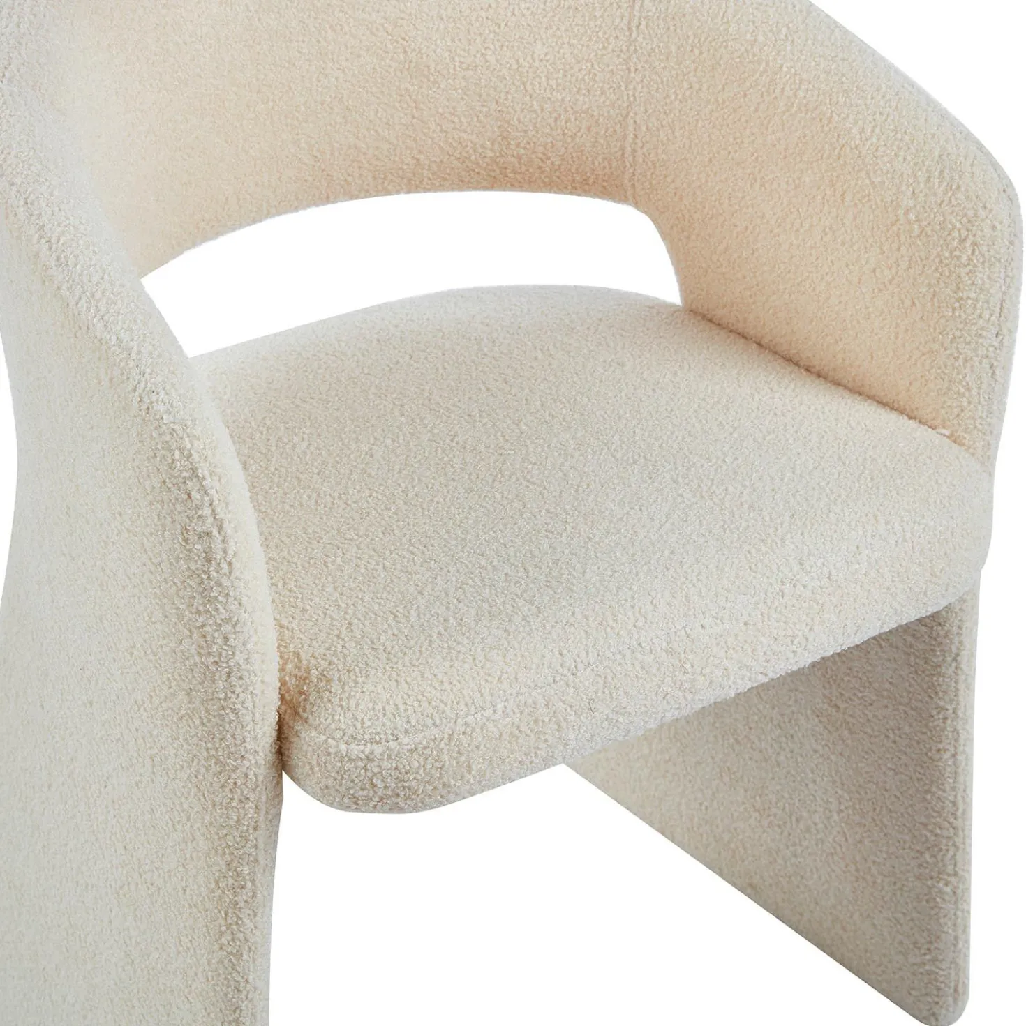 Lot de 6 chaises design Tootsie Tissu bouclette Crème
