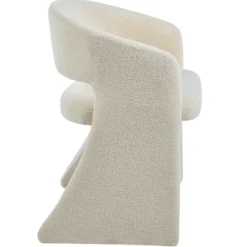Lot de 2 chaises design Tootsie Tissu bouclette Crème