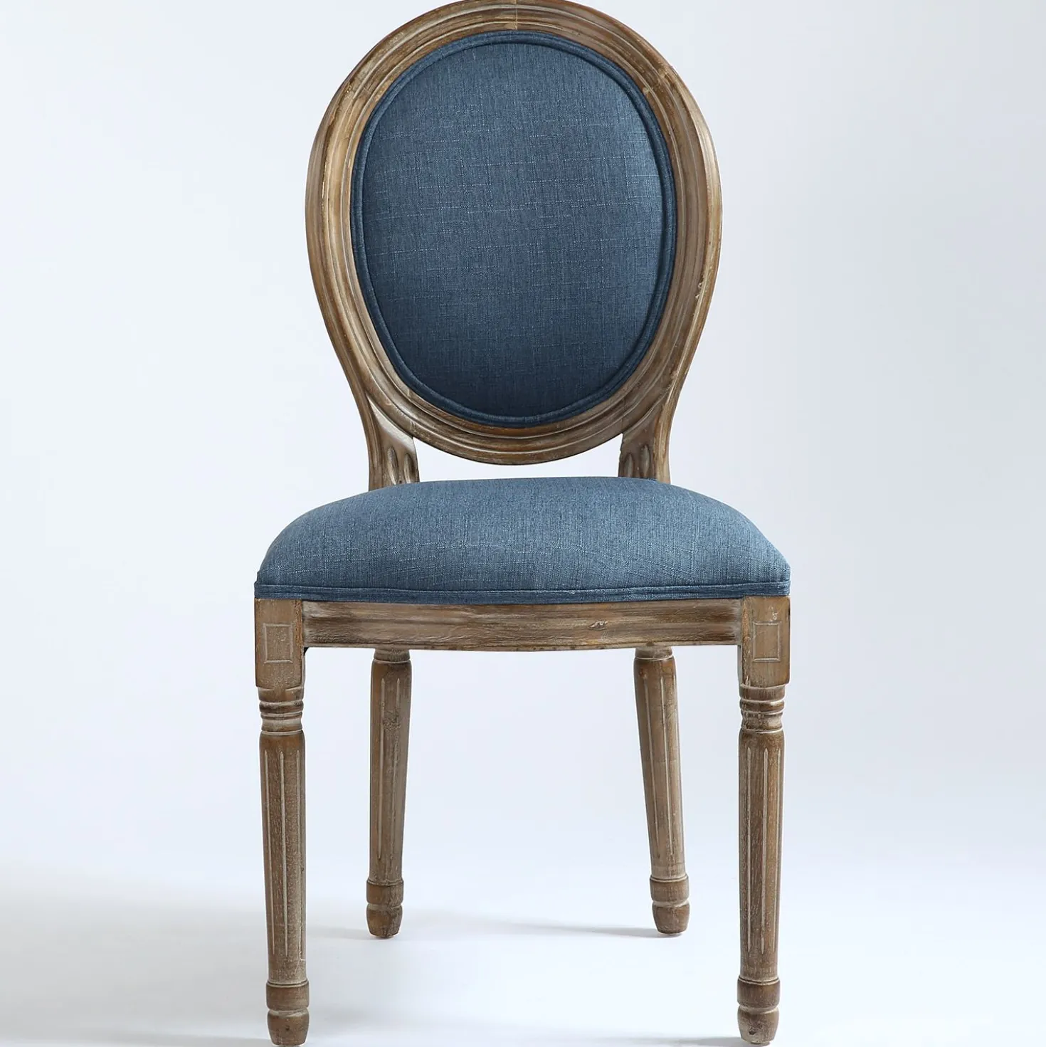 Lot de 20 chaises de style médaillon Louis XVI Tissu Bleu