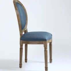 Lot de 20 chaises de style médaillon Louis XVI Tissu Bleu