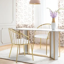 Lot de 2 chaises/fauteuils Eventille Simili Blanc