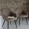 Lot de 2 chaises Mariette Velours Taupe