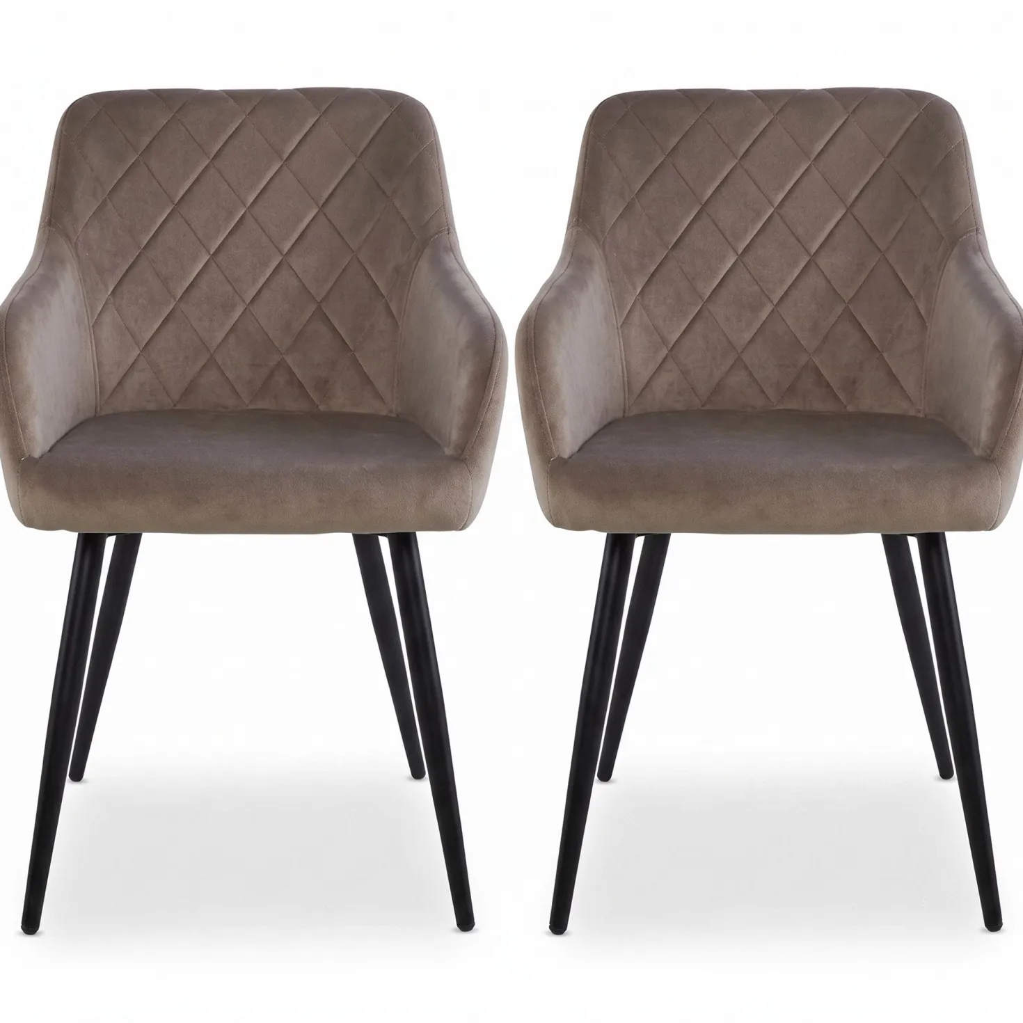 Lot de 2 chaises Mariette Velours Taupe