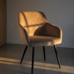 Lot de 2 chaises Mariette Velours Taupe