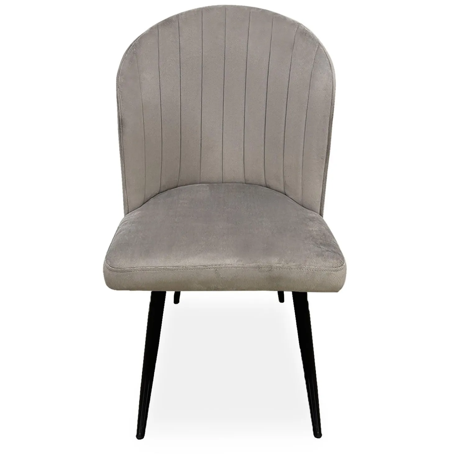Lot de 2 chaises matelassées coutures verticales Louvenda Velours Taupe