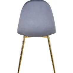 Lot de 8 chaises matelassées Norway Pieds Or et Velours Gris