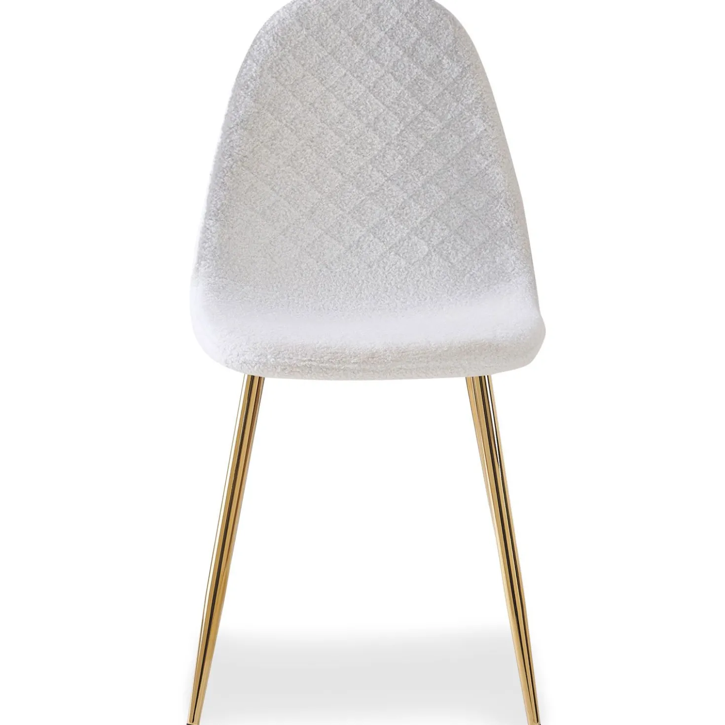 Lot de 4 chaises matelassées Norway Tissu bouclette Blanc