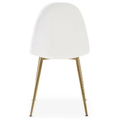 Lot de 4 chaises matelassées Norway Tissu bouclette Blanc