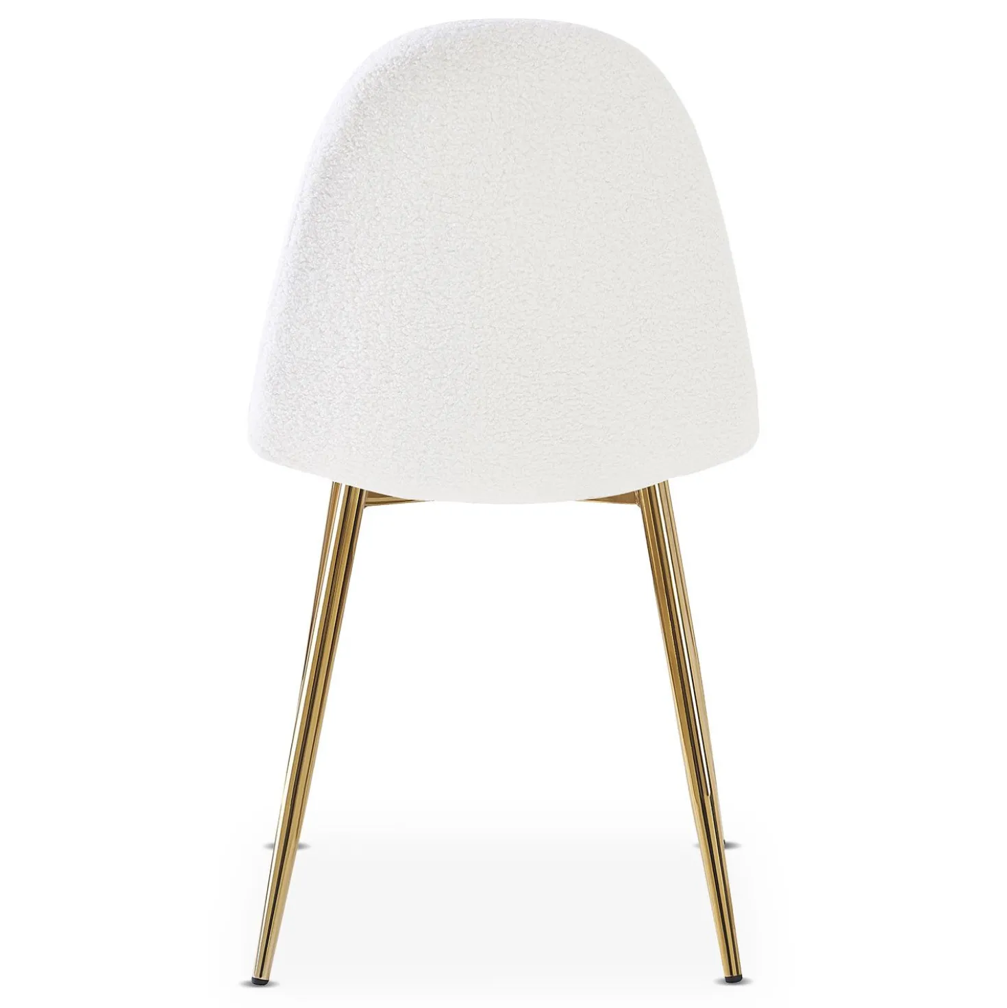 Lot de 4 chaises matelassées Norway Tissu bouclette Blanc