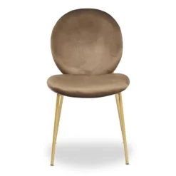 Lot de 2 chaises médaillon Irene Velours Camel