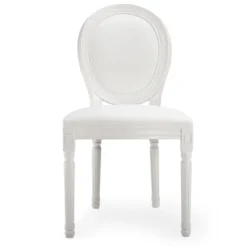 Lot de 2 chaises médaillon Louis XVI Bois massif et Simili (P.U) Blanc