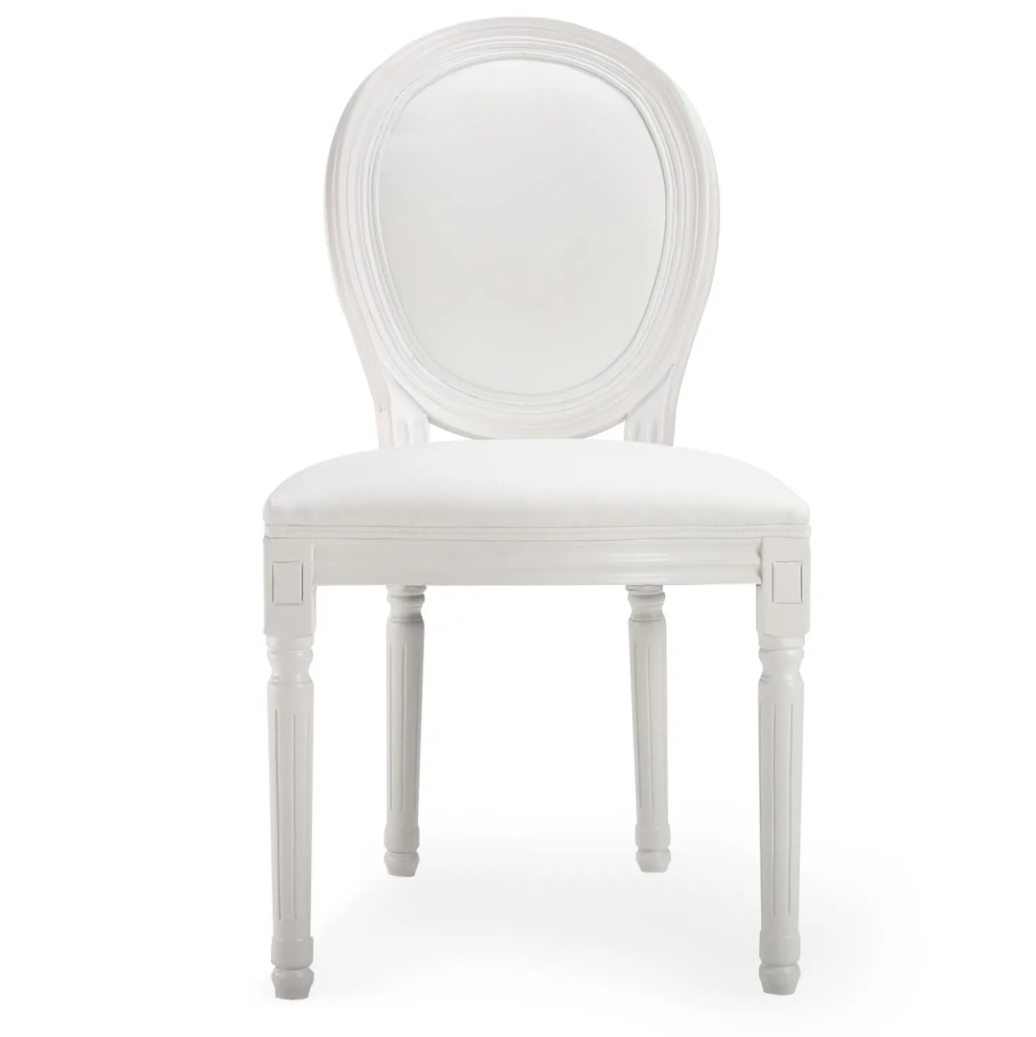 Lot de 2 chaises médaillon Louis XVI Bois massif et Simili (P.U) Blanc