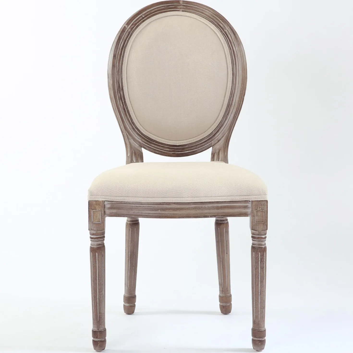 Lot de 20 chaises médaillon Louis XVI Tissu Beige