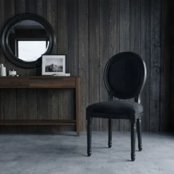 Lot de 20 chaises médaillon Louis XVI Black Velours Noir