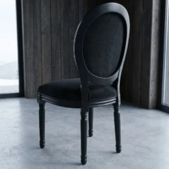 Lot de 20 chaises médaillon Louis XVI Black Velours Noir