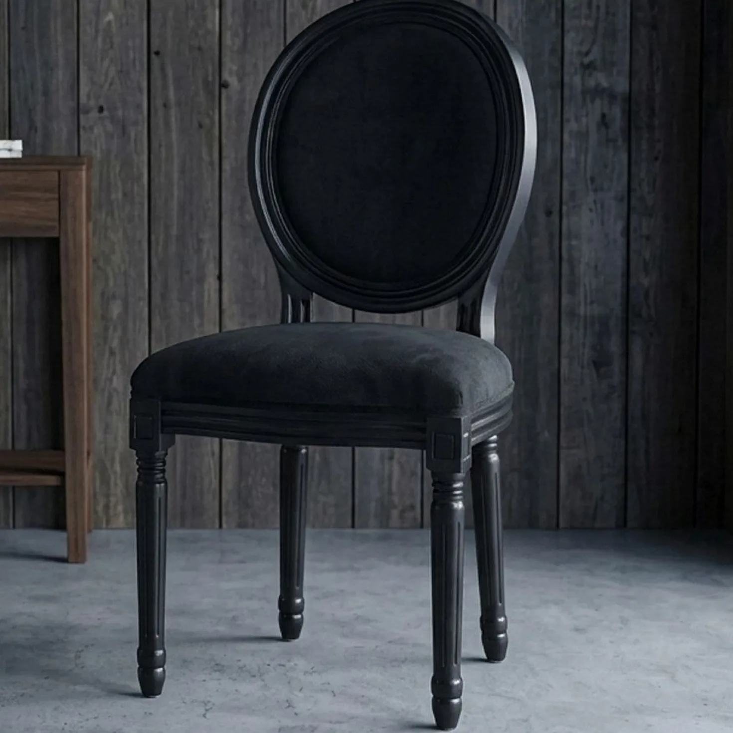 Lot de 20 chaises médaillon Louis XVI Black Velours Noir