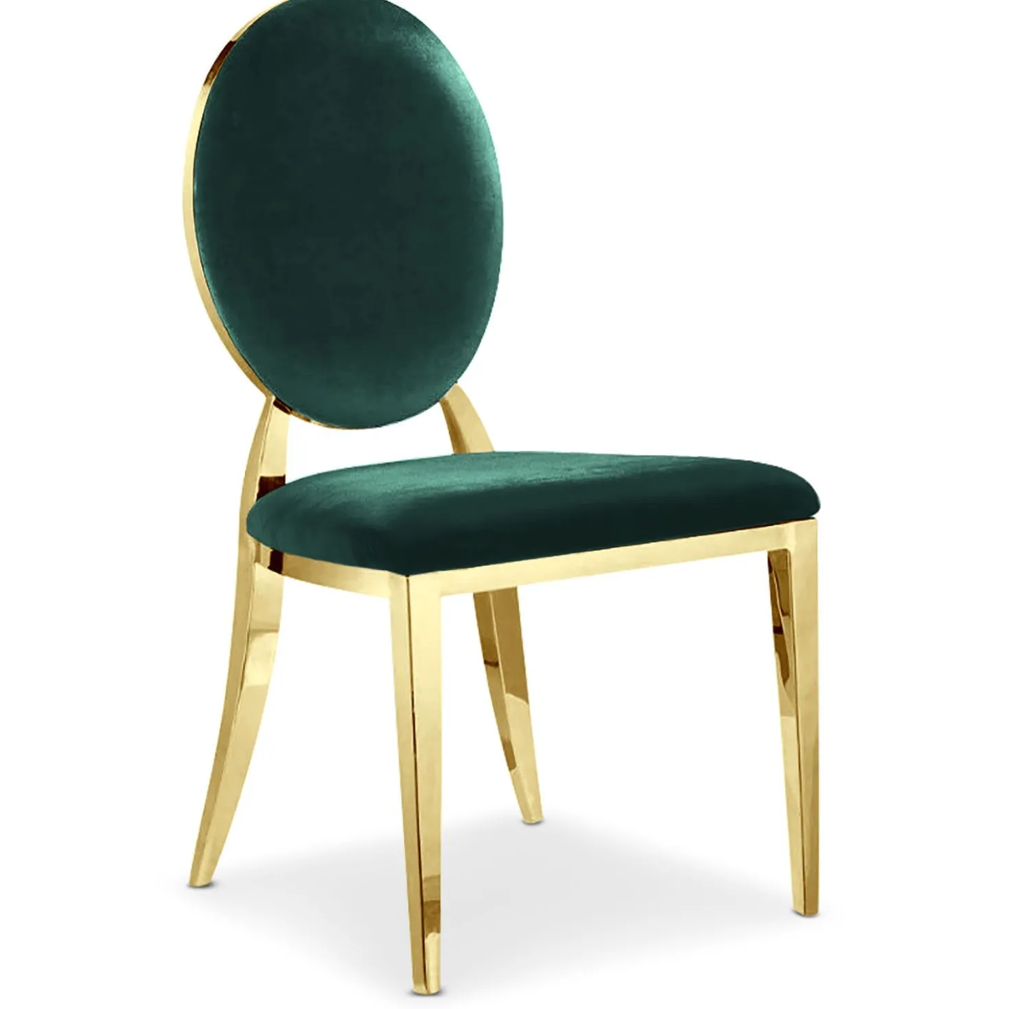 Lot de 2 chaises médaillon Sofia velours Vert