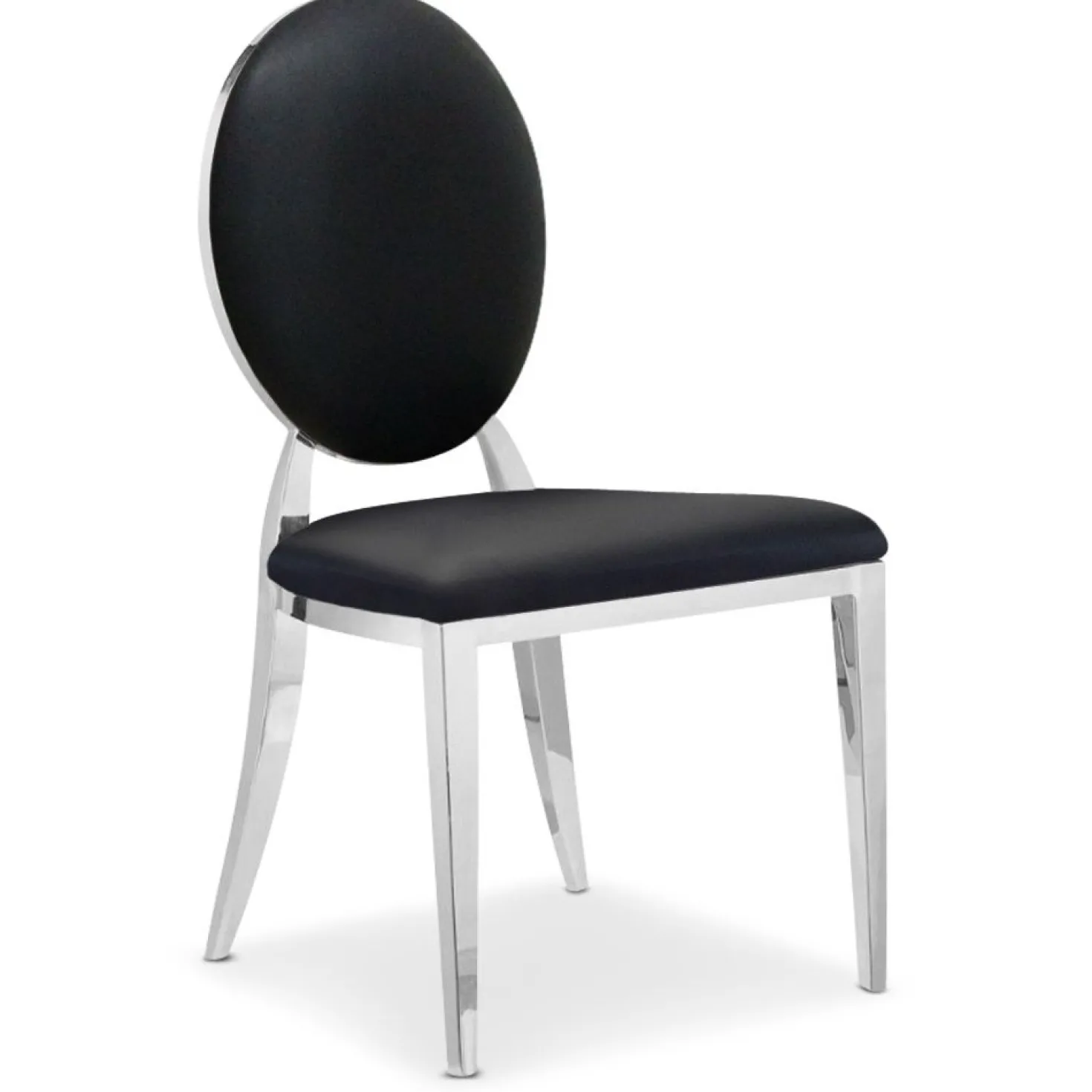 Lot de 2 chaises médaillon Sofia Simili Noir