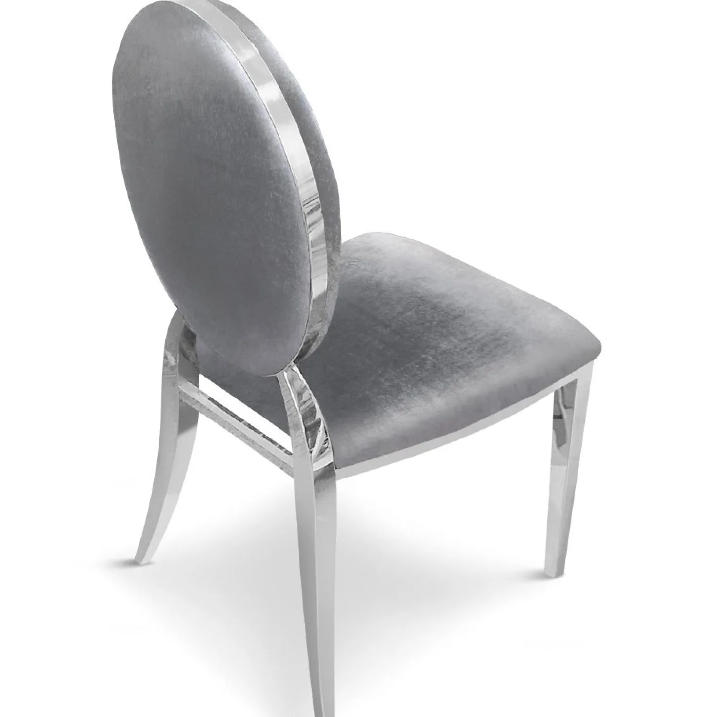 Lot de 2 chaises médaillon Sofia velours Argent