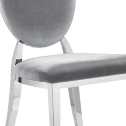 Lot de 6 chaises médaillon Sofia Velours Argent