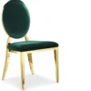 Lot de 6 chaises médaillon Sofia Pieds Or Velours Vert