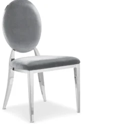 Lot de 8 chaises médaillon Sofia Velours Argent