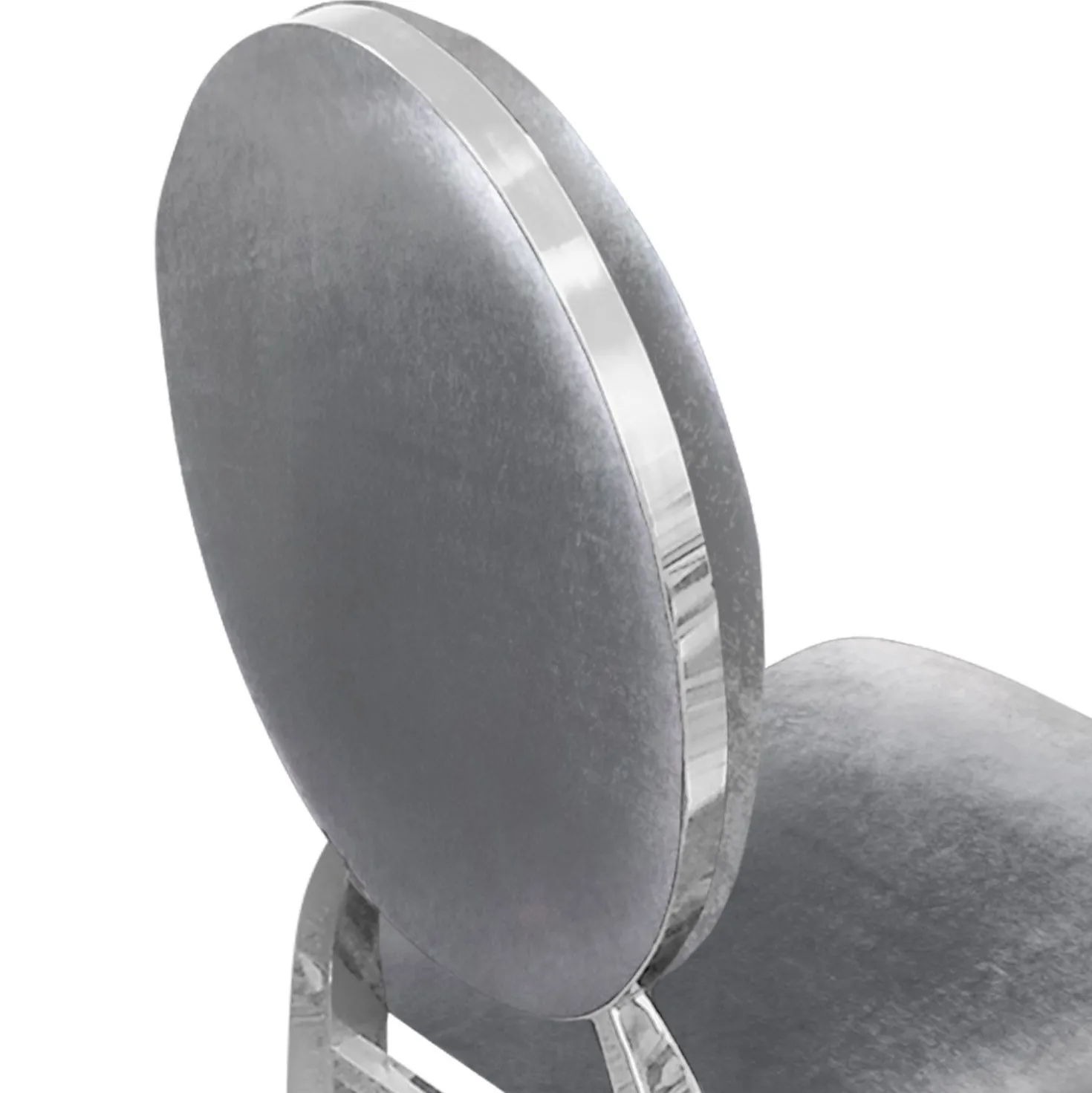 Lot de 8 chaises médaillon Sofia Velours Argent