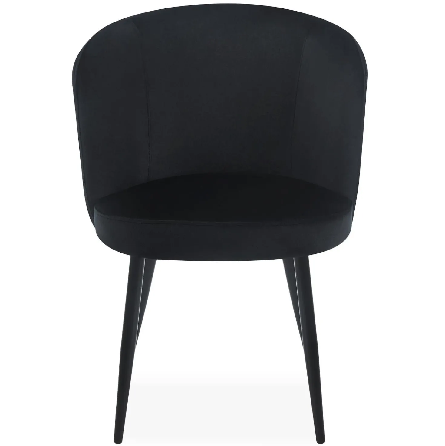 Lot de 2 chaises modernes matelassées Malawi Velours Noir