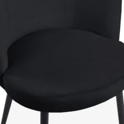 Lot de 2 chaises modernes matelassées Malawi Velours Noir