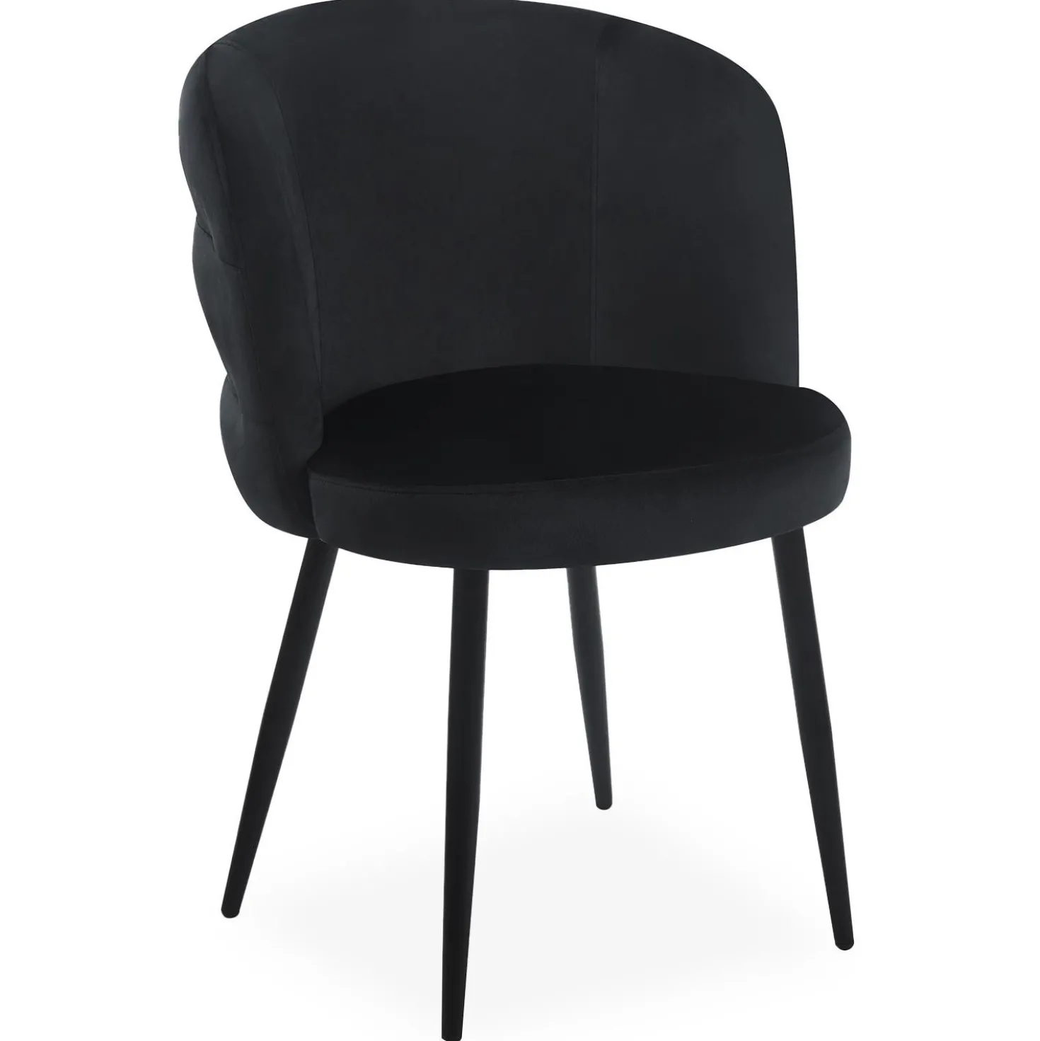 Lot de 2 chaises modernes matelassées Malawi Velours Noir