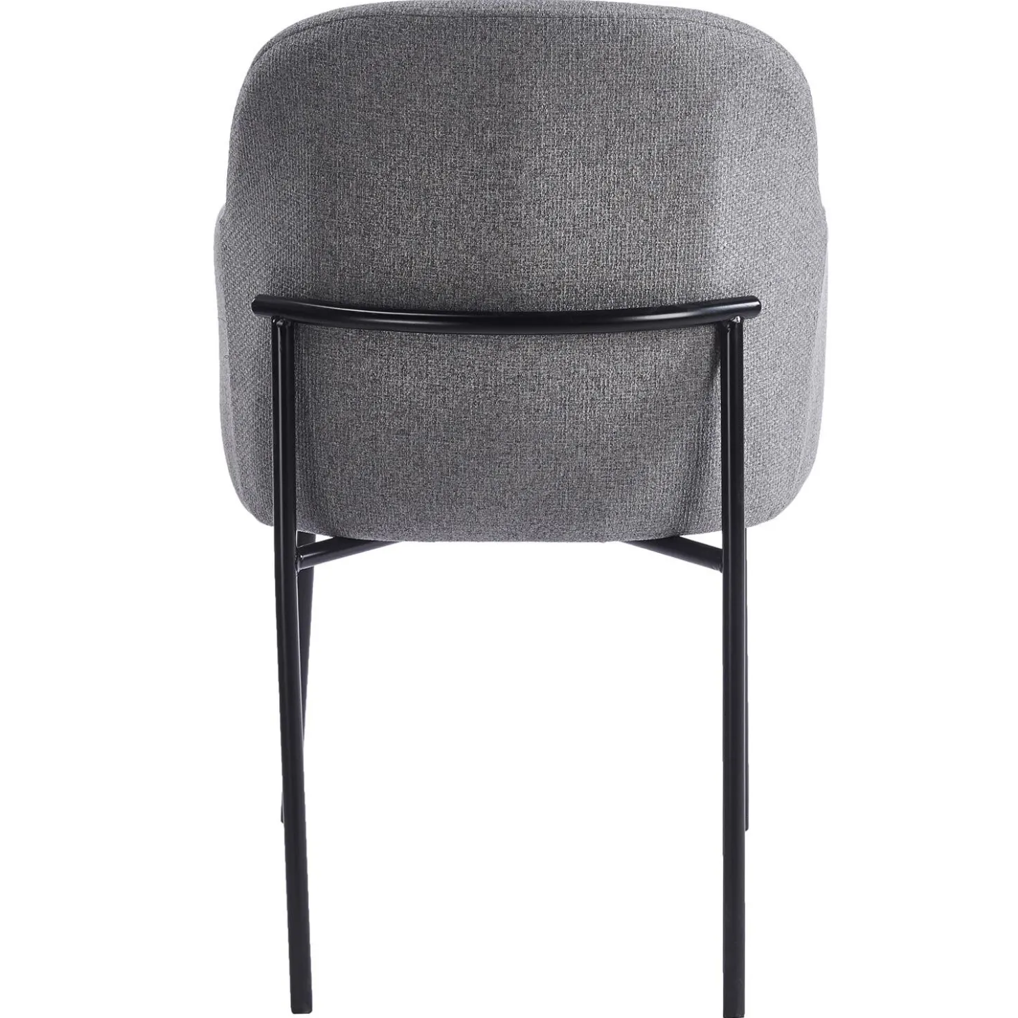 Lot de 2 chaises modernes matelassées Inaya Métal Noir et Tissu Gris