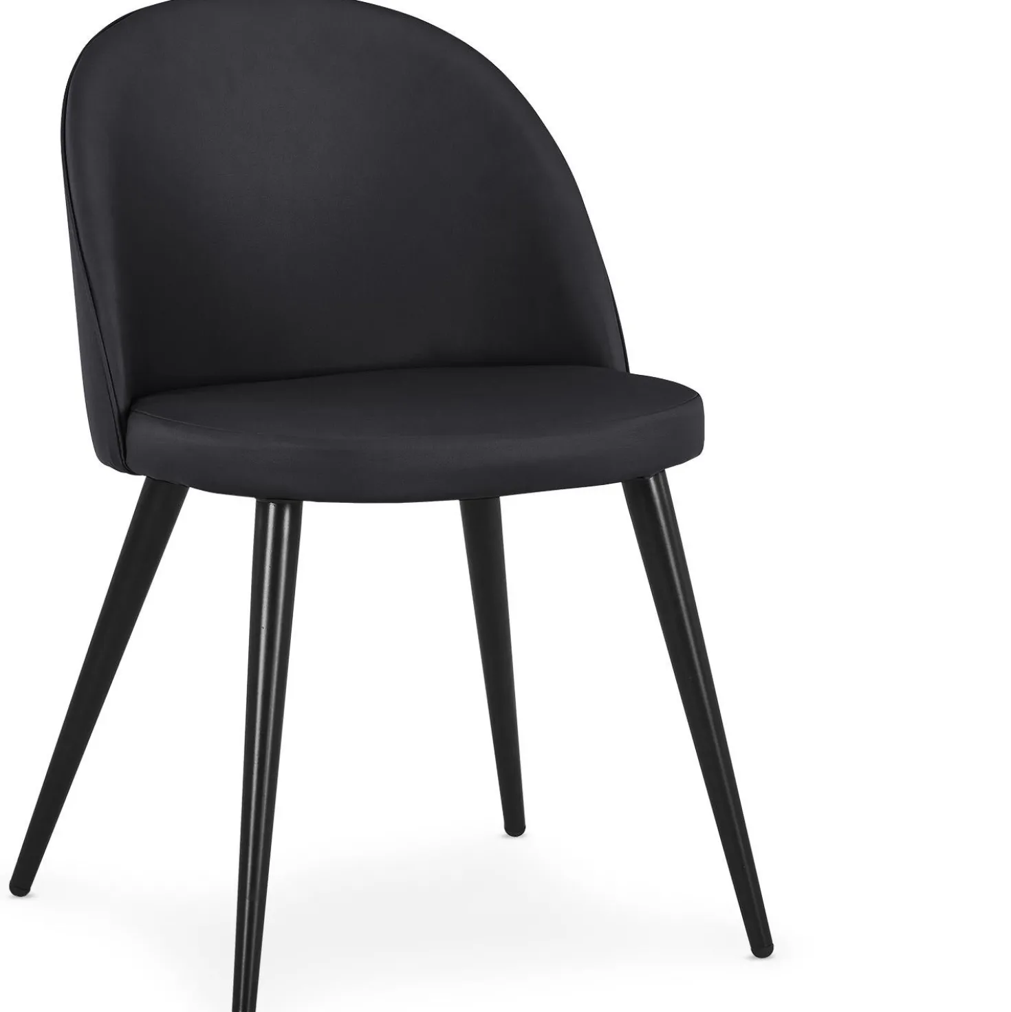 Lot de 6 chaises modernes Maury Simili Noir pieds Noir