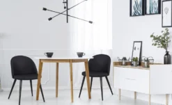 Lot de 6 chaises modernes Maury Simili Noir pieds Noir