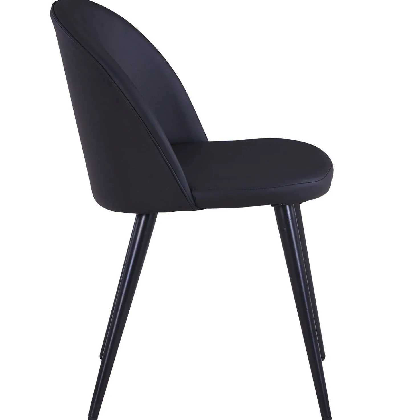 Lot de 6 chaises modernes Maury Simili Noir pieds Noir