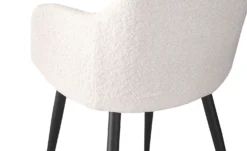 Lot de 8 chaises Paoline Tissu Bouclette Crème