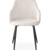 Lot de 4 chaises Paoline Tissu Bouclette Crème