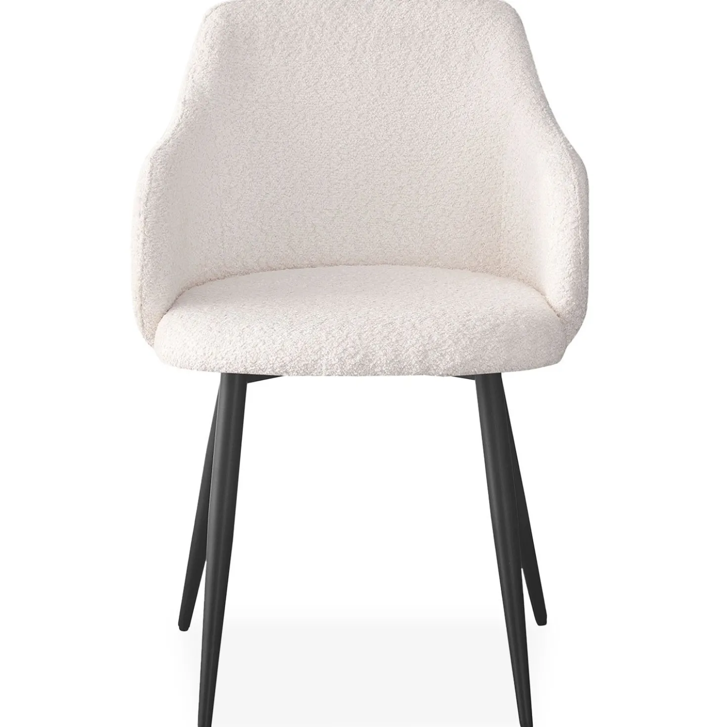Lot de 4 chaises Paoline Tissu Bouclette Crème