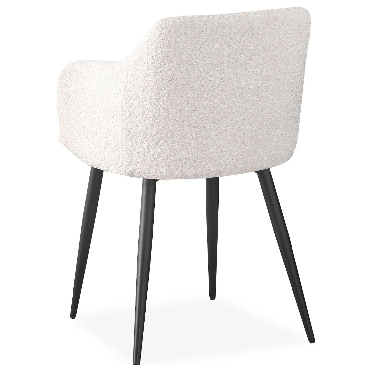 Lot de 4 chaises Paoline Tissu Bouclette Crème