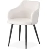 Lot de 2 chaises Paoline Tissu Bouclette Crème