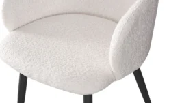 Lot de 2 chaises Paoline Tissu Bouclette Crème