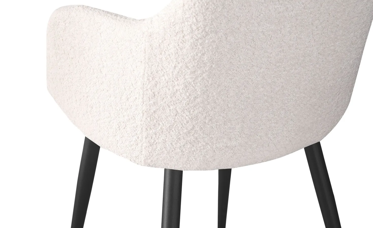 Lot de 2 chaises Paoline Tissu Bouclette Crème