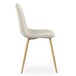 Lot de 4 chaises scandinaves Gao Tissu Beige