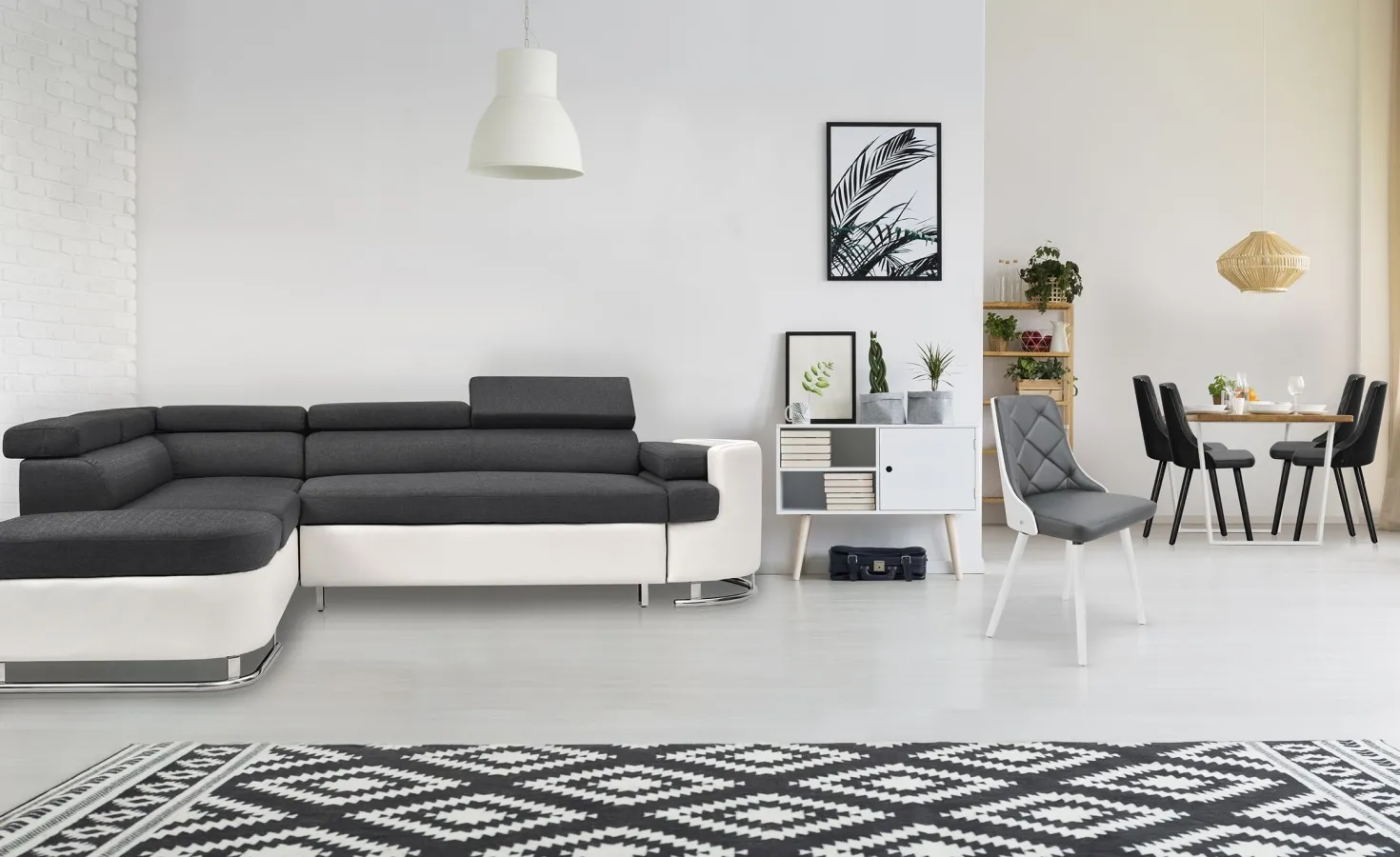 Lot de 2 chaises scandinaves Lalix Blanc & Gris