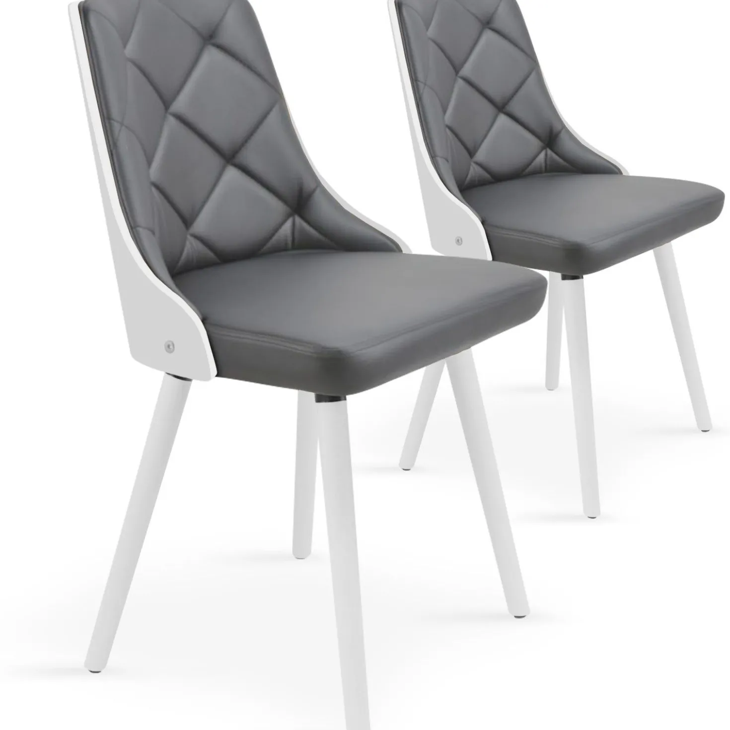 Lot de 2 chaises scandinaves Lalix Blanc & Gris