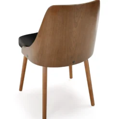 Lot de 6 chaises scandinaves Lalix Bois Noisette et Noir