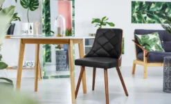 Lot de 6 chaises scandinaves Lalix Bois Noisette et Noir